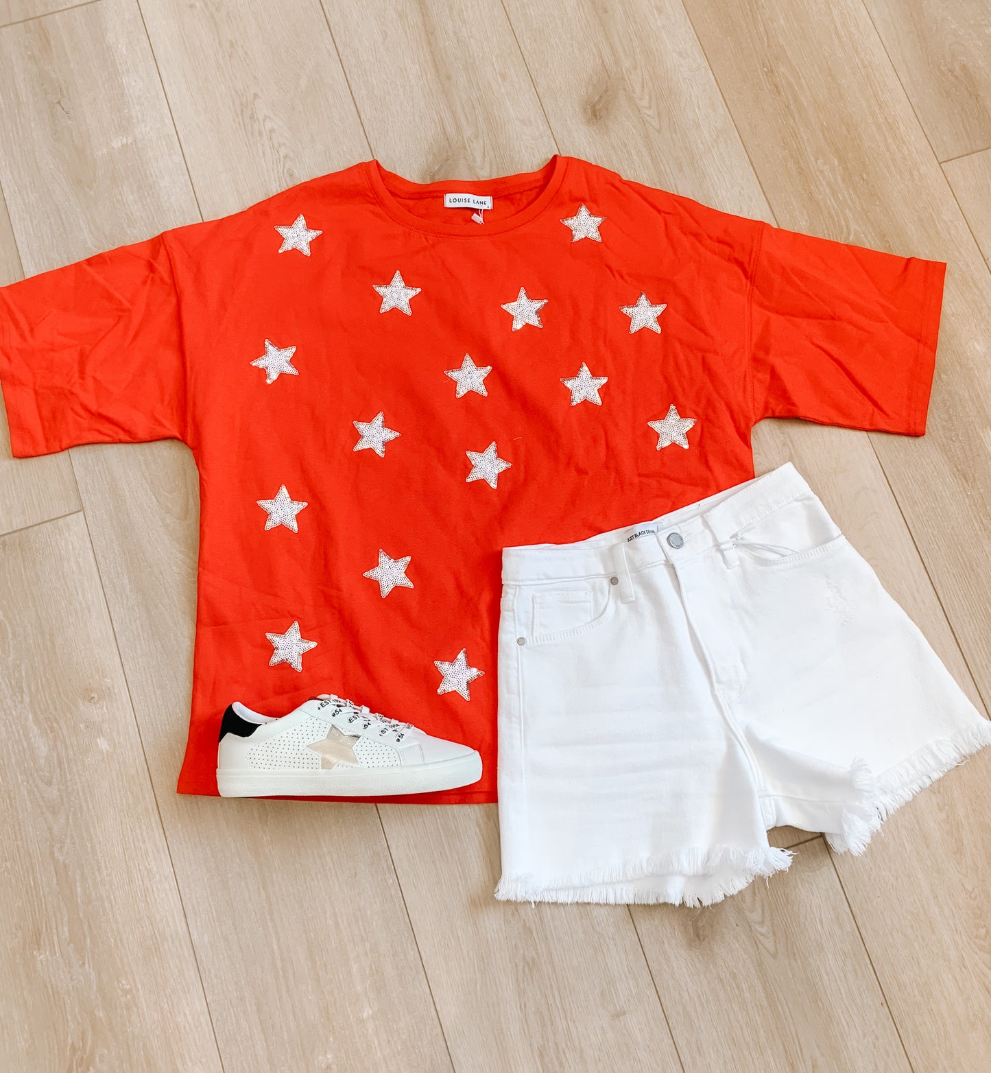 Red Sequin Star Top