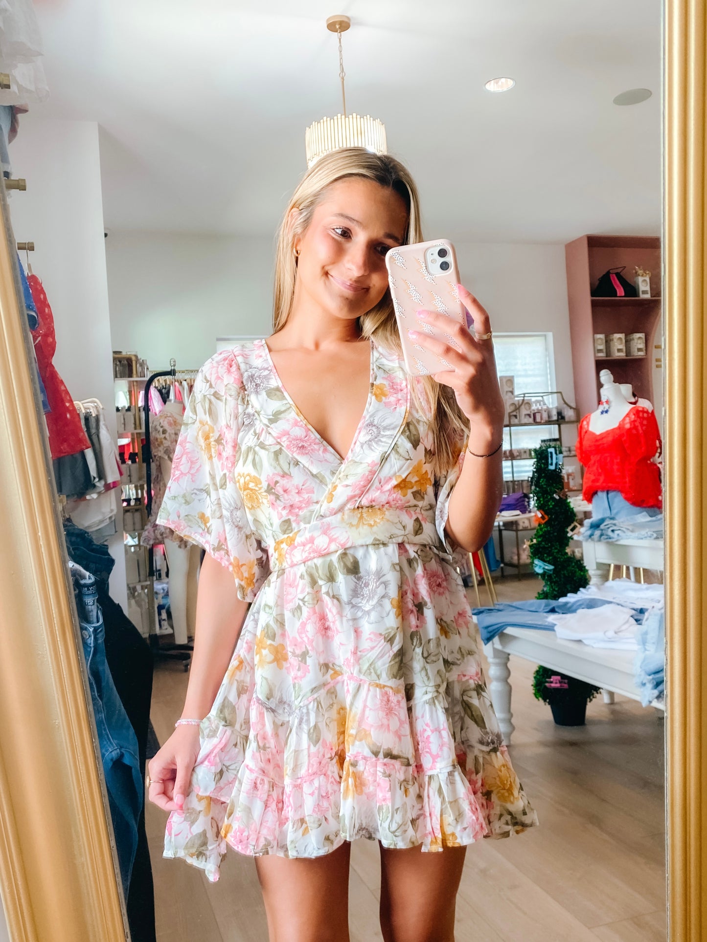 Pink Multi floral Dress