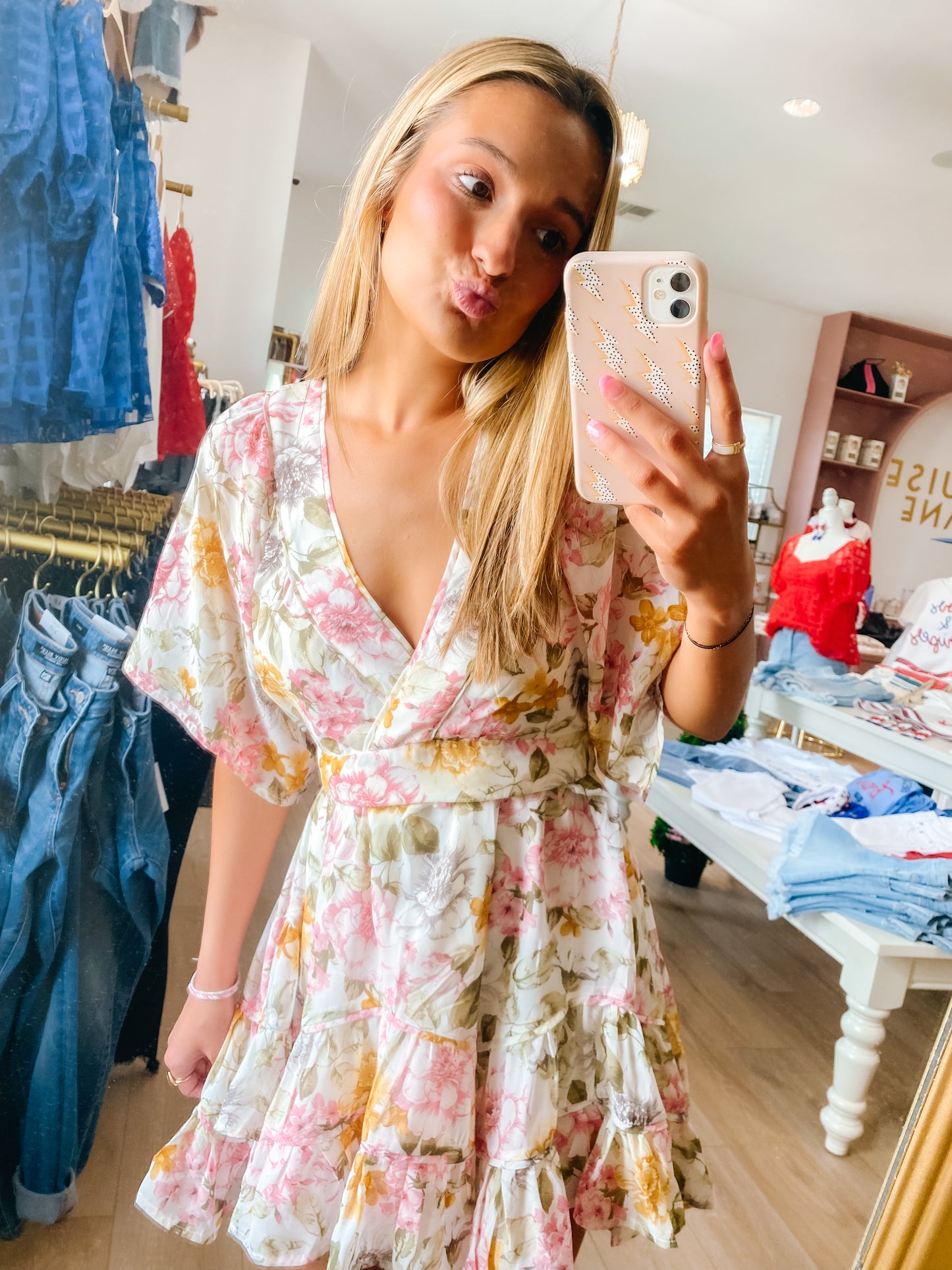 Pink Multi floral Dress