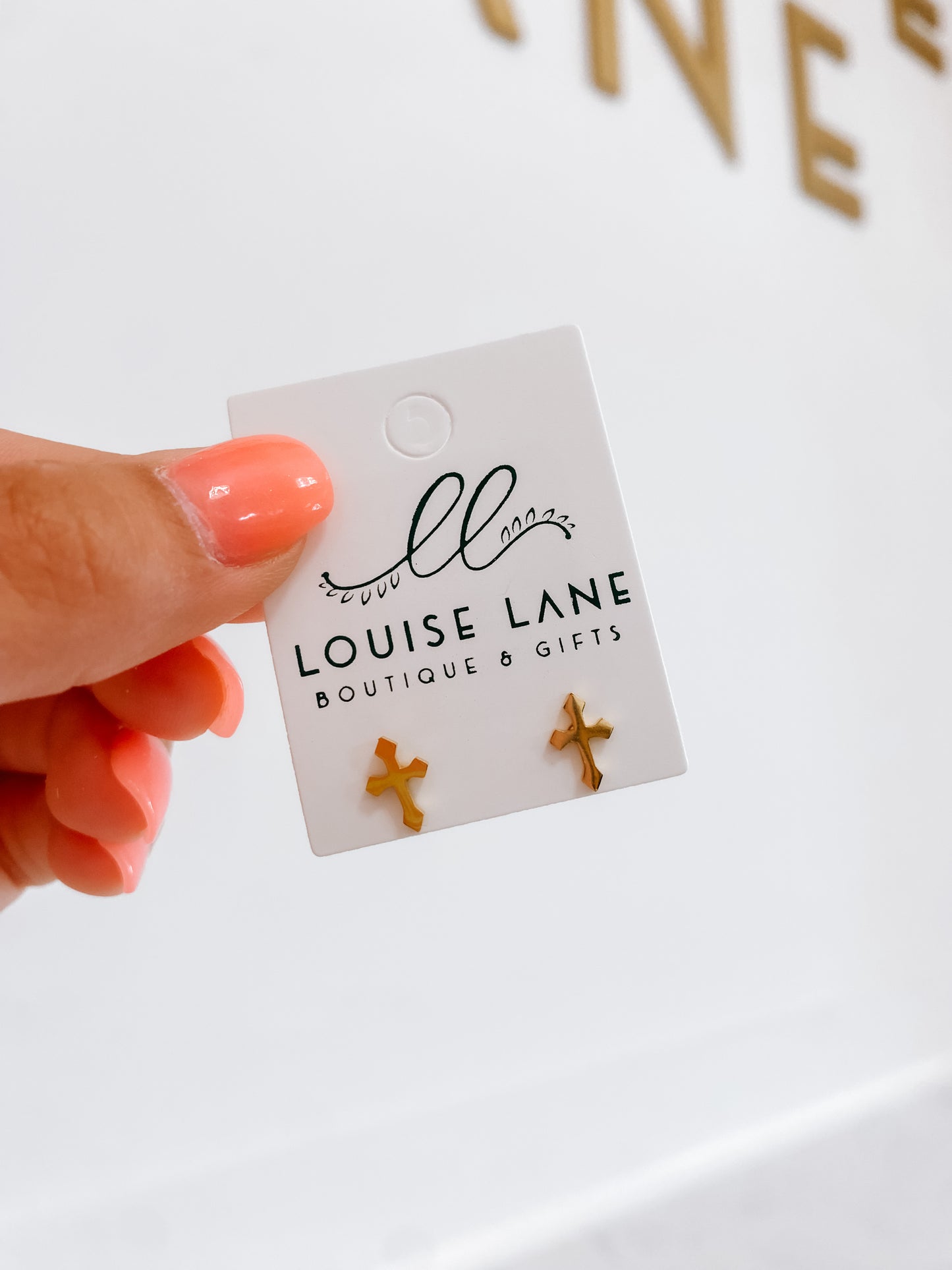 Small Cross Stud Earrings