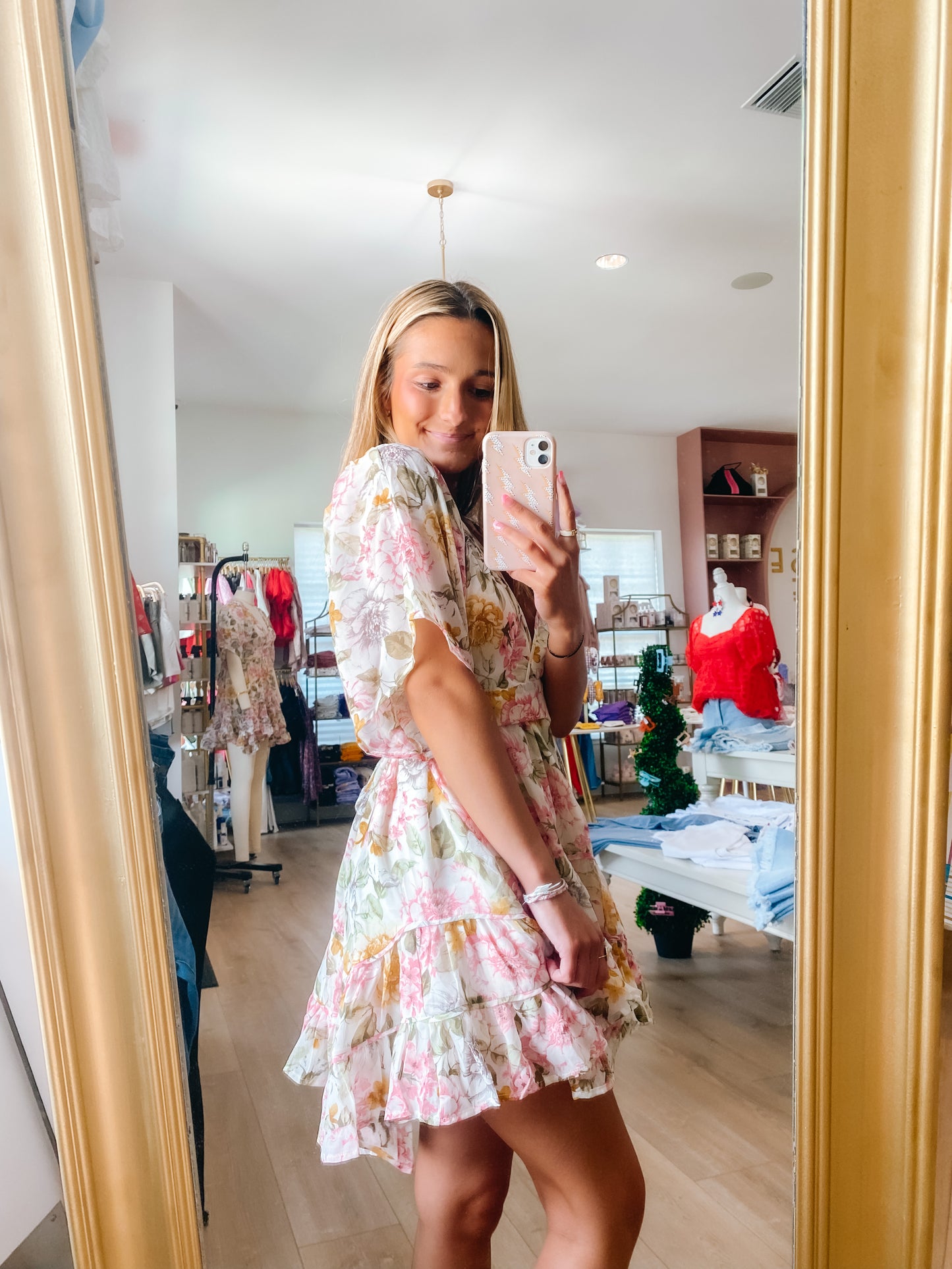 Pink Multi floral Dress