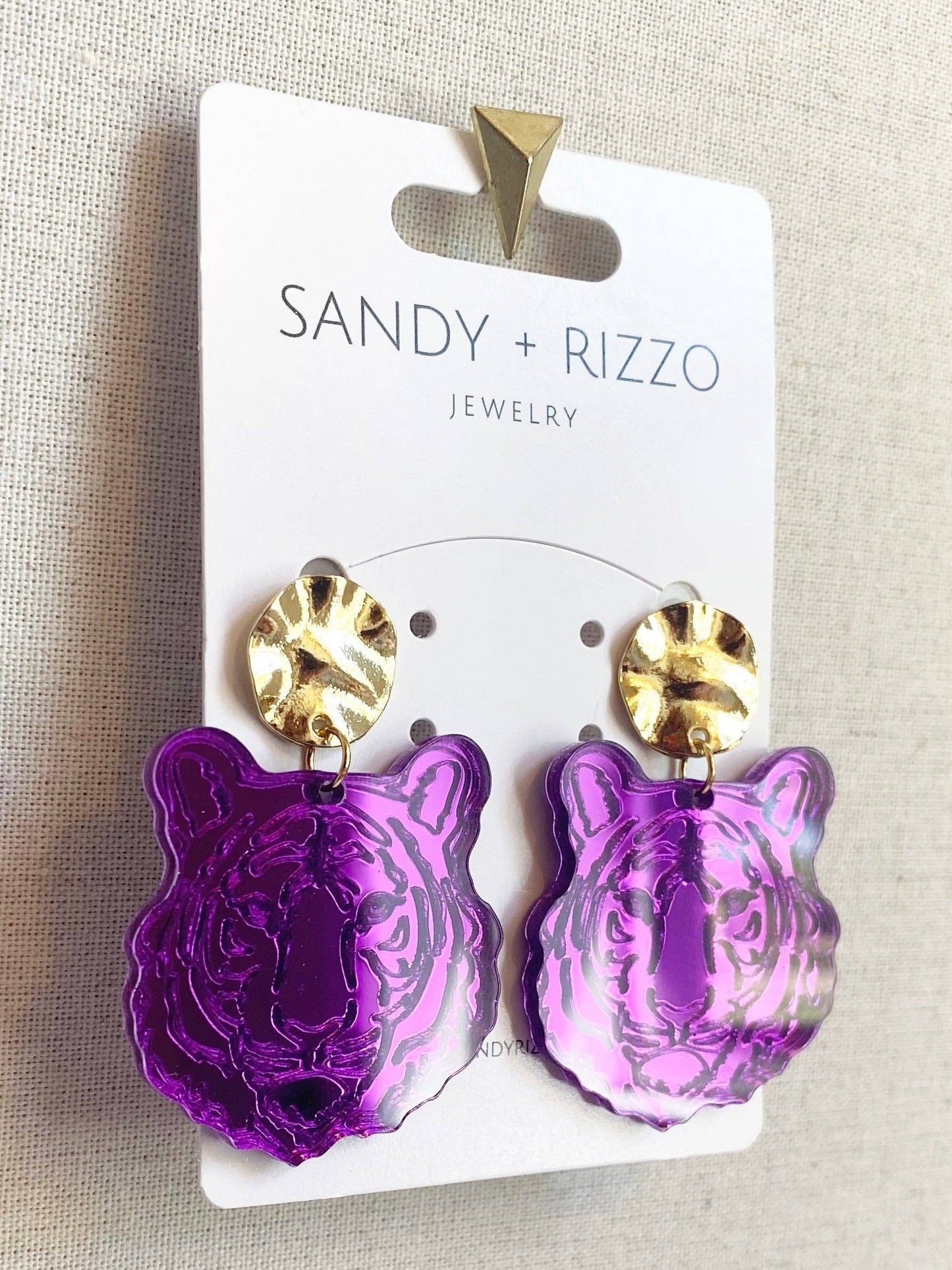 Purple Mirrored Tiger Dangle