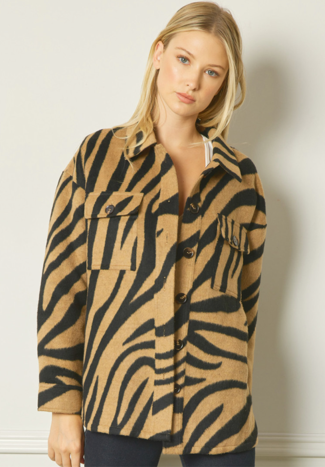 Tiger Print Shacket