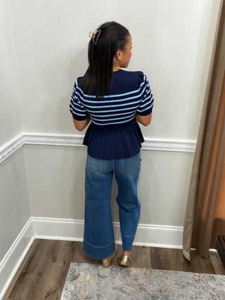 Luxe Line Peplum Sweater Top