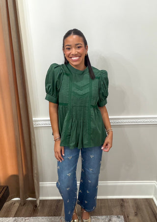 Winslow Pintuck Lace Blouse
