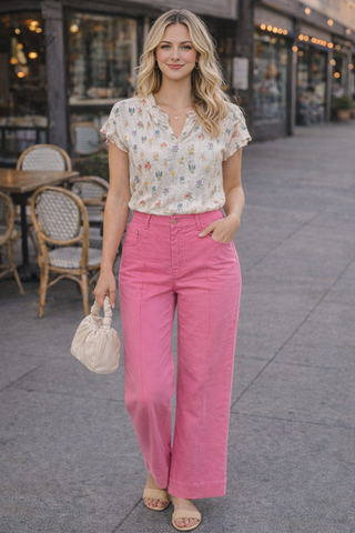 Pink Power Wide-Leg Trouser
