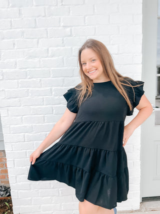Ruffle Sleeve Mini Dress