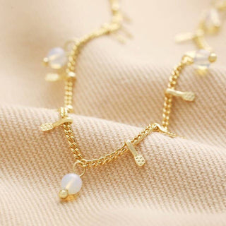 Semi-Precious Stone Droplet Necklace with Opalite