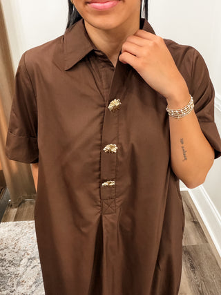 Madeline Jeweled Button Midi Dress