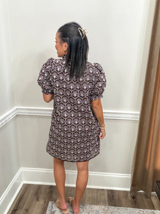 Arabella Embroidered Mini Dress