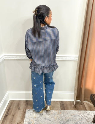 The Savannah Gingham Peplum Top