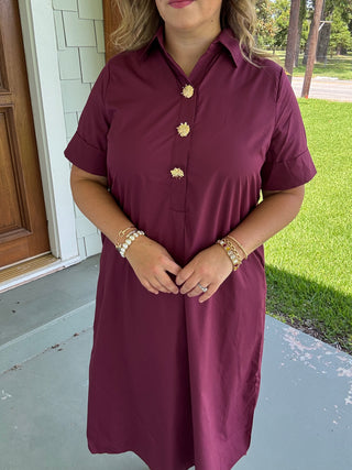 Madeline Jeweled Button Midi Dress
