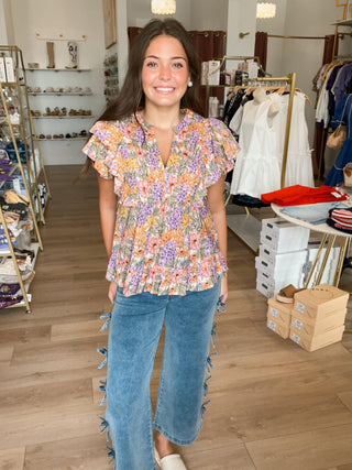 Lavender Floral Blouse