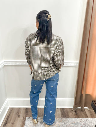 The Savannah Gingham Peplum Top