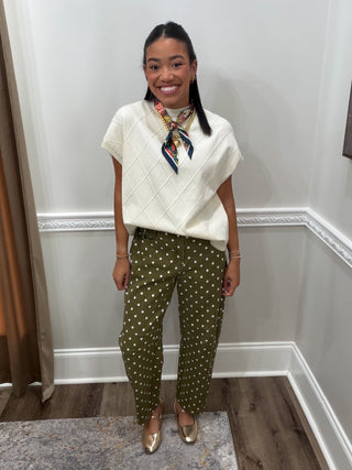 The Collins Polka Dot Barrel Pants