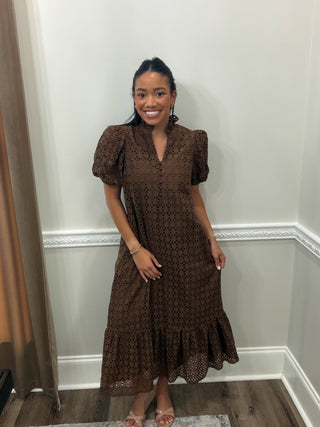 Camille Eyelet Midi Dress