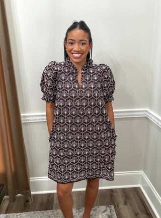 Arabella Embroidered Mini Dress