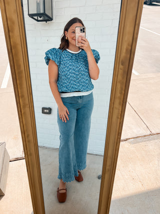Ruffle Rib Hem Top