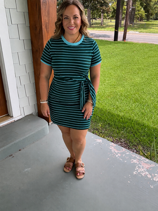 Juniper Tie-Waist Stripe Dress