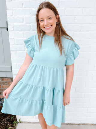 Ruffle Sleeve Mini Dress