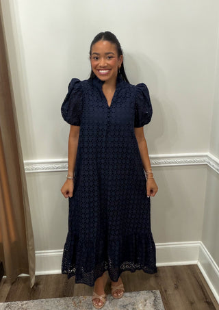 Camille Eyelet Midi Dress