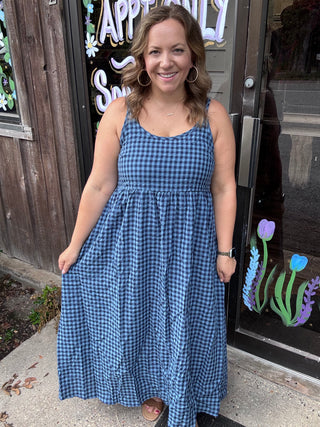 Wren Gingham Midi Dress Set