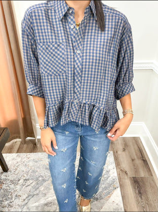 The Savannah Gingham Peplum Top