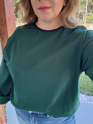 Evergreen Stripe Long-Sleeve Top