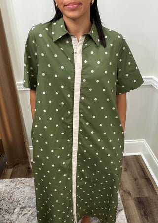 The Olivia Polka Dot Shirt Dress