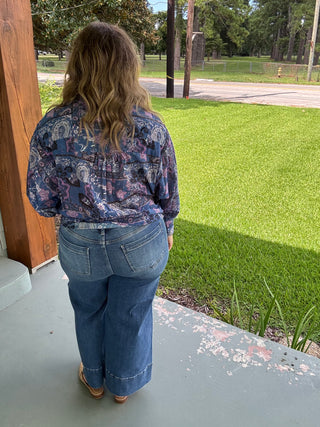 Indigo Patchwork Paisley Blouse