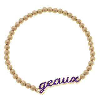 LSU Tigers Enamel Script Stretch Bracelet in Purple