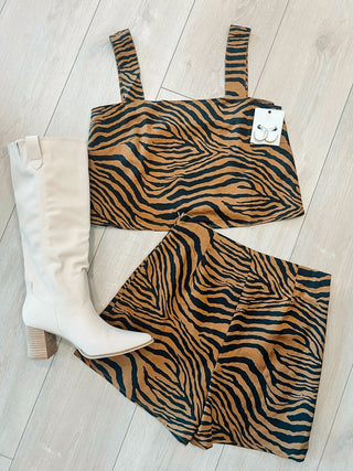 Tiger Print Skort Set
