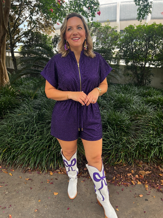 Purple Reign Windbreaker Romper (Runs Small)