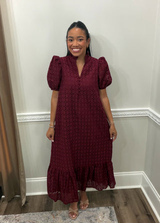 Camille Eyelet Midi Dress