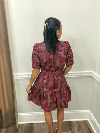 Noelle Tartan Belted Mini Dress