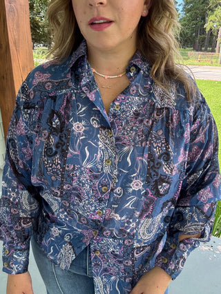 Indigo Patchwork Paisley Blouse