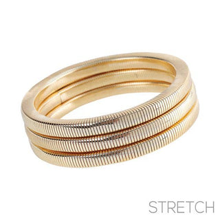 Ribbed Squared Stretch Bracelets