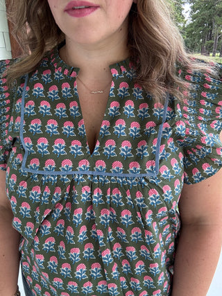 Meadow Bloom Ruffle Blouse