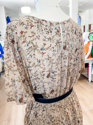 Pleated Floral Midi Dress (PLUS)
