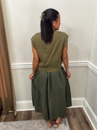 Wren Gingham Midi Dress Set
