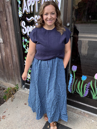 Wren Gingham Midi Dress Set
