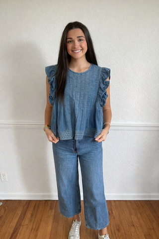 Bluebell Denim Peplum Top
