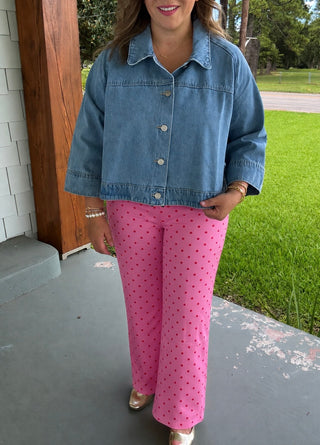 Poppy Dot Wide-Leg Pants
