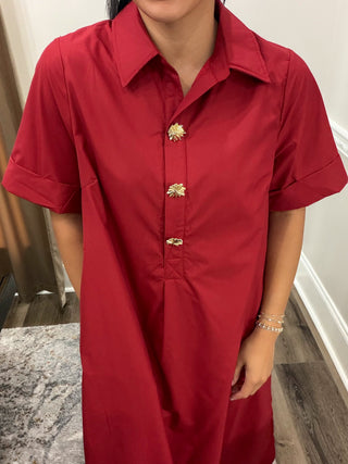 Madeline Jeweled Button Midi Dress