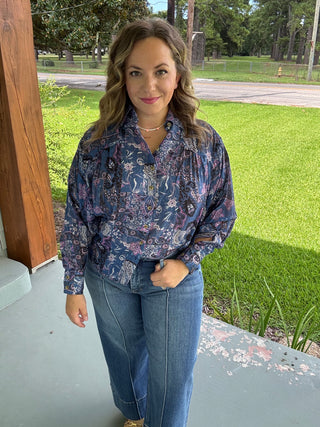 Indigo Patchwork Paisley Blouse