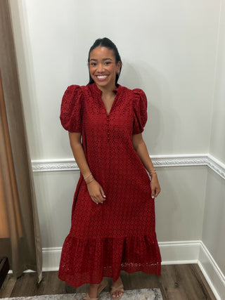 Camille Eyelet Midi Dress