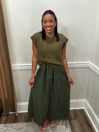 Wren Gingham Midi Dress Set