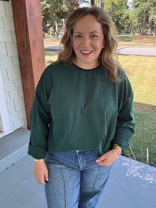 Evergreen Stripe Long-Sleeve Top