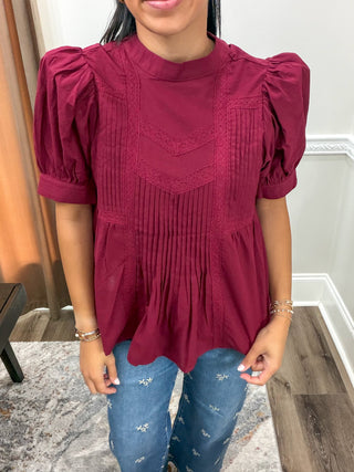 Winslow Pintuck Lace Blouse