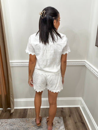 Coastal Bloom Scallop Top